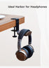 Headset Holder with Walnut Wood and Solid Metal, Headphone Holder Adjustable Design Headset Hanger Compatible with all Headphone Sizes (Walnut)