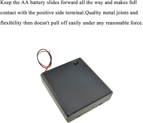 HAHIYO 6V AA Battery Holder Bundle with Wire, Sturdy Cover, Flexible Springs, Built-in Switch, 3 Pieces for Wall