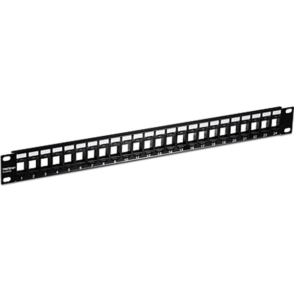 TRENDnet 24-Port Blank Keystone 1U Patch Panel, 1U 19" Metal Rackmount Housing,