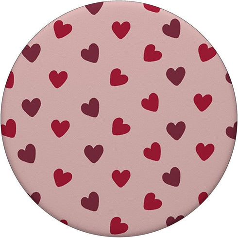 Red Hearts Pattern for Women Girls Cute Valentine's Day PopSockets Standard PopGrip