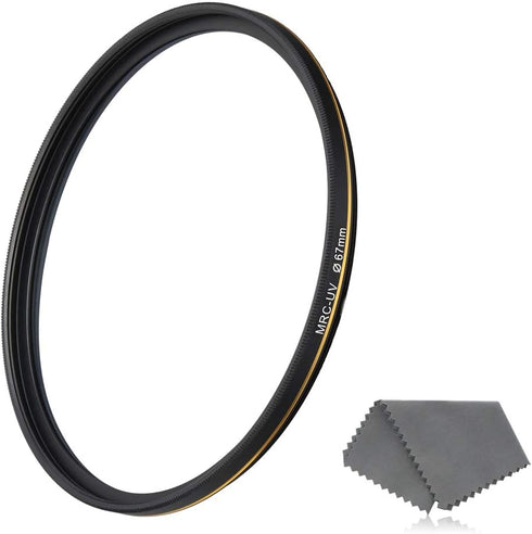 67mm UV Protective Filter, 16-Layer Multi-Resistant Nano Coated, Ultra Slim HD Clear Glass Ultra Violet Filter