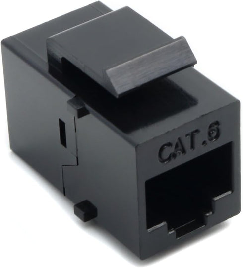 RiteAV Black Cat6 Ethernet Keystone Jack Coupler, Female to Female