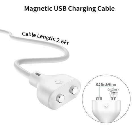 Magnetic USB Cable DC Charger, Charging Cord with 2 Pin for Replacement Toys - 0.24in/6mm