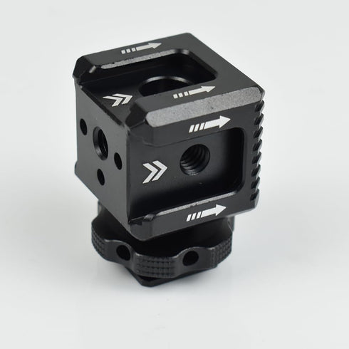 Triple Cold Shoe Mount Bracket, Camera Hot Shoe Mount Adapter with 1/4" Screw Holes for Flash Light Monitor