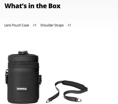 80 135 mm (3.15 5.31 AMBITFUL Thick Camera Lens Pouch Case, Water/Dust/Shock Protection Lens Pouch for DSLR Camera Lens