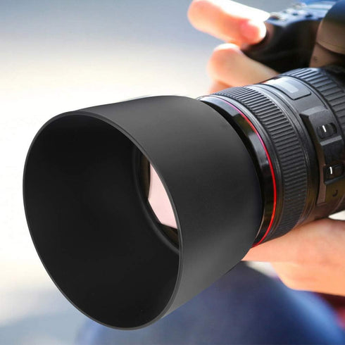 ET-60 Camera Lens Hood for Canon EF S 55-250mm, 90-300mm, 75-300mm f/4-5.6, ABS Plastic Shade Accessory