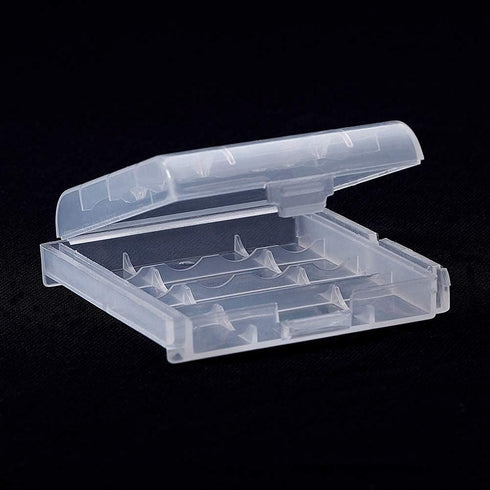 Battery Case for AA/AAA Batteries - Compact Portable Organizer Storage Case, Clear Protective for Home/Office/Travel (4