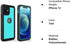 iPhone 12 Waterproof Case, Shockproof Dustproof IP68 Full-Body Hard Case with Built-in Screen Protector, Teal
