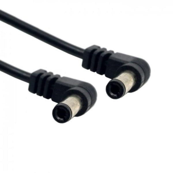cablecc DC Power 5.5 x 2.1mm / 2.5mm Male to 5.5 2.1/2.5mm Male Plug Cable Right Angled 60cm