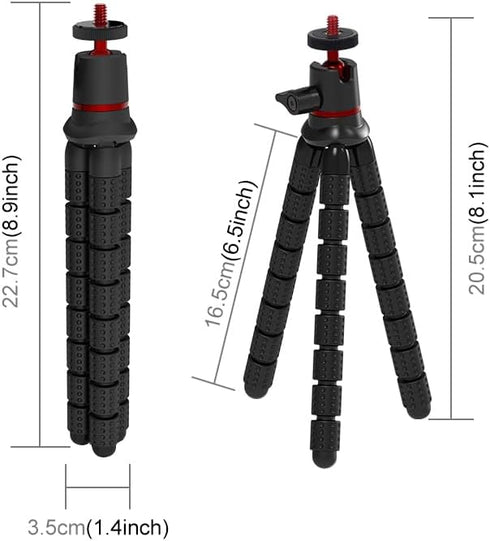 PULUZ Portable Phone Tripod with Wireless Remote and Clip, Flexible Cell Phone Tripod Stand for Video