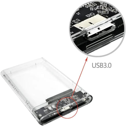 SSD HDD Hard Drive Enclosure - 2.5" SATA III USB 3.0 Caddy Case, External Reader with Fast Data Transfer, Tool-Free