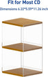 Retro Walnut MDF CD Holder Desk Rack Organizer, Cute Stand Holds 30 CD Cases, CD Storage for Theatre Room