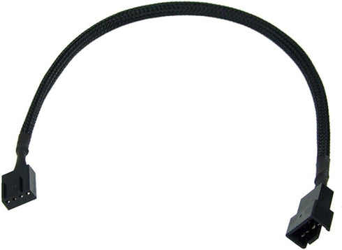 Phobya 30cm Extension Cable, 4-Pin (PWM), Sleeved, Black