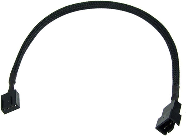 Phobya 30cm Extension Cable, 4-Pin (PWM), Sleeved, Black