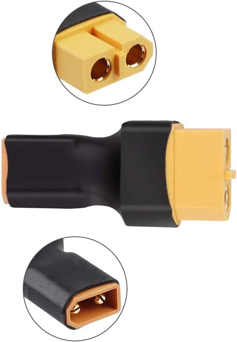 5-Pack XT30 Male to XT60 Female Connector No Wire Adapter for RC FPV Drones, Car Lipo NiMH Battery Charger