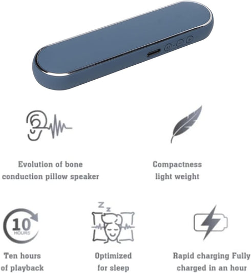 Eujgoov Portable Bluetooth Bone Conduction Under Pillow Speaker Built in White Noise Machine Wireless Audio Device