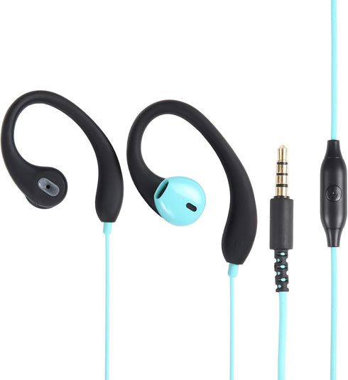 mucro R12 Sports Stereo Wired Earphones, Ear Hook Earbuds with Microphone, Half in Ear Type Over-Ear Buds Headphones