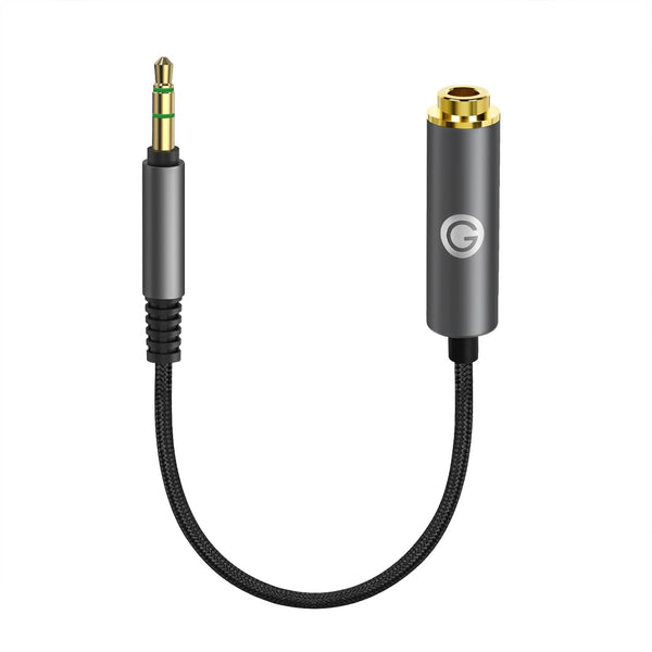 Geekria 3.5mm Stereo Male to 4.4mm Balanced Female Adapter Cable, 5-Core Audio Conversion Cord, Aluminum Alloy
