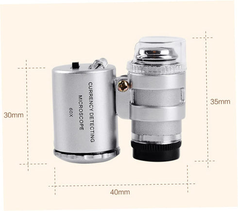 SEWACC Pocket Microscope 60x with LED Light Microscope Magnifier for Currency Inspection