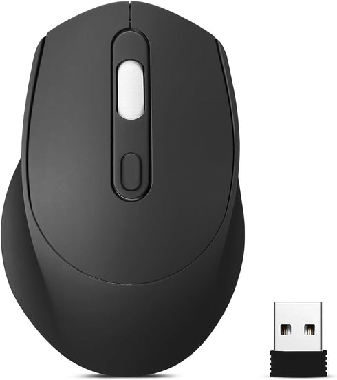 Guiheng Wireless Bluetooth Mouse,Dual Mode Rechargeable Silent Slim Laptop Mouse,Portable(BT5.2+USB Receiver) Computer Mice,for