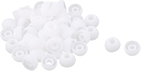 uxcell 50 Pcs Silicone Earbud Tips, 4mm Inner Hole Noise Isolation Covers for Most In-Ear Headphones, White