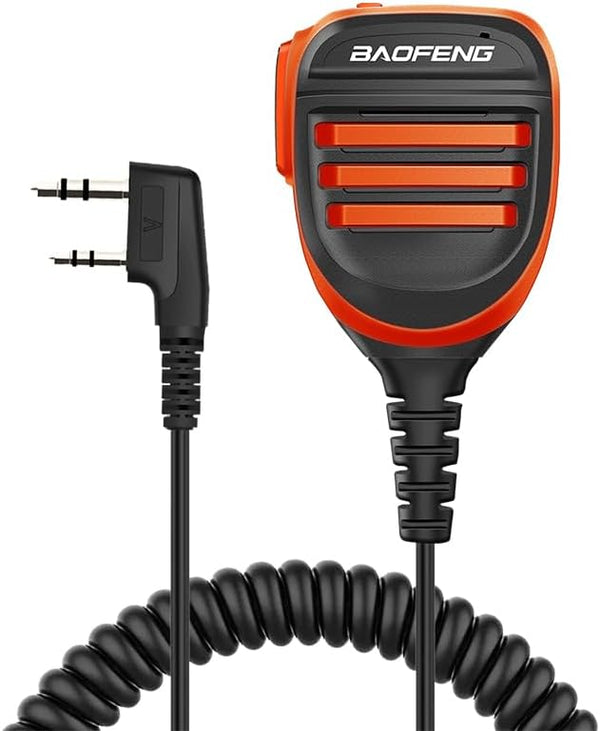BAOFENG BF-F8HP Waterproof Dual PTT Handheld Microphone Speaker, Upgrade of Original BF Mic for GMRS Ham Radio