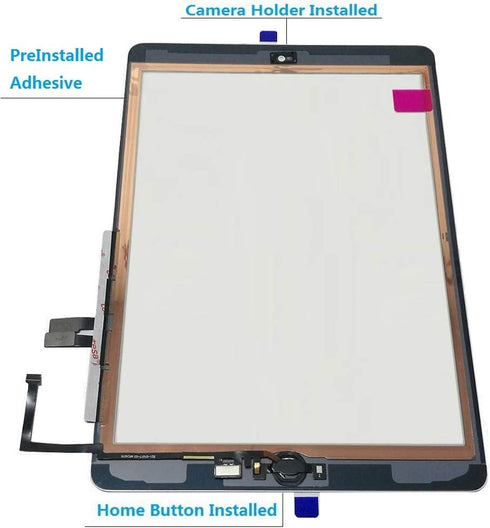 Touch Screen Digitizer Assembly Replacement for White iPad 6 2018, A1893 A1954 with Home Button