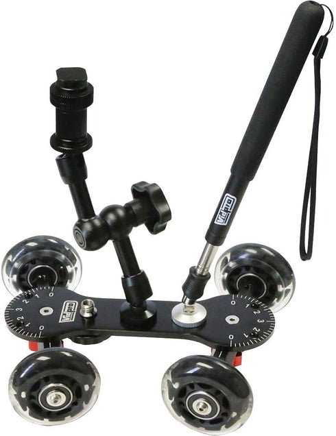 Vidpro SK-22 Professional Skater Dolly, Rolling Slider for DSLR Cameras & Camcorders, 25 Lbs Capacity