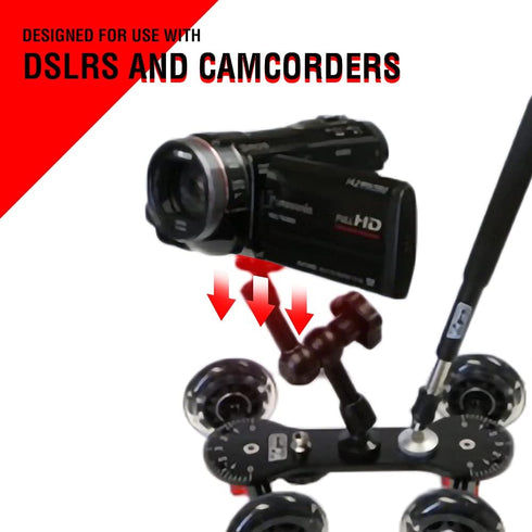 Vidpro SK-22 Professional Skater Dolly, Rolling Slider for DSLR Cameras & Camcorders, 25 Lbs Capacity