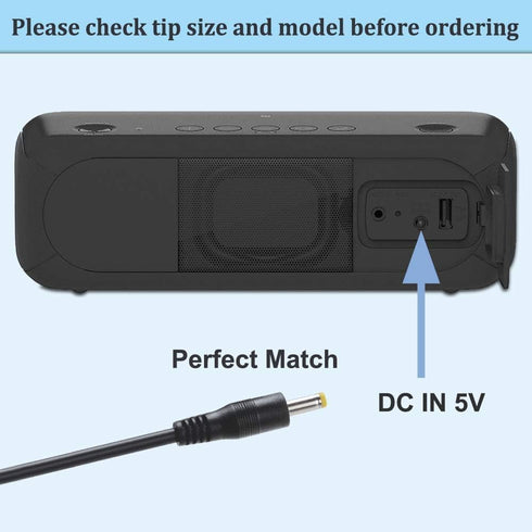 5V Speaker Charger for Sony AC-E0530 SRS-XB30 SRS-XB41 RDP-M5iP RDP-M7iP SRS-A1 SRS-A212 SRS-A3 SRS-M50 SRS-M55