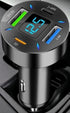 66W Car Charger Cigarette Lighter USB Charger, 4-Port Car Charger, 2 * USB 2.4 +PD+Type C Cigarette Lighter AdapterVoltmeter Compatible with Samsung/iPhone and Other Android and iOS Devices