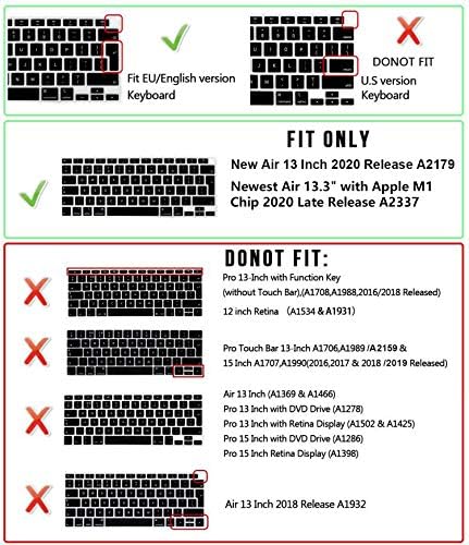 English Language Silicone Keyboard Cover A2179 for MacBook Air 13 inch with Touch ID A2337 M1 Chip EU Version