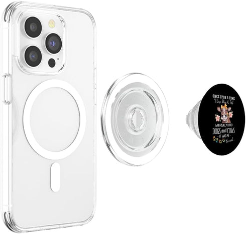 Once Upon A Time There Was A Girl Loved Dogs & Cows PopSockets PopGrip for MagSafe