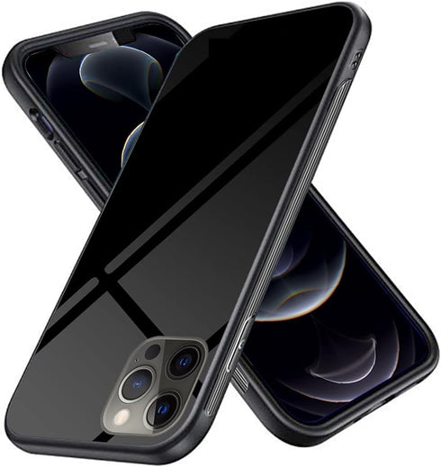 Case for iPhone 12 Pro Max - Full Camera Lens Protector, Slim Cover 6.7 inch, Tempered Glass Quality, Black