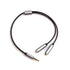 REXUS Grey 3.5mm Y Splitter Stereo Audio Cable, 4-Pole Male to 2 Female, Headphone Splitter Adapter