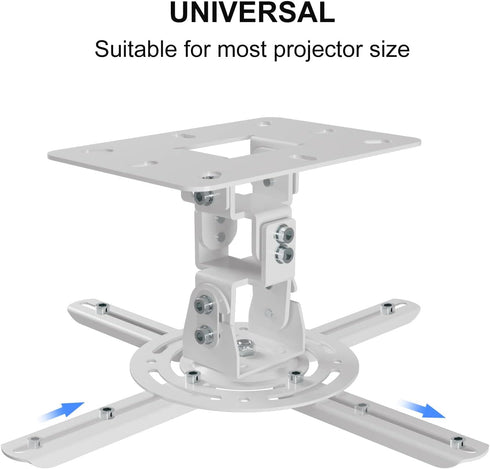 XINLEI Universal Projector Ceiling Mount, Low Profile with Retractable Arms and Multiple Adjustment Function, PR14W