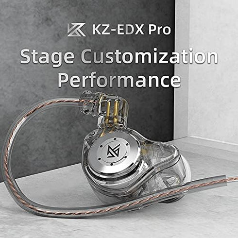 KZ EDX PRO in-Ear Headphone IEMs Stereo Bass Earbuds Wired 3.5mm Plug, Noise Isolating with Microphone for Musicians