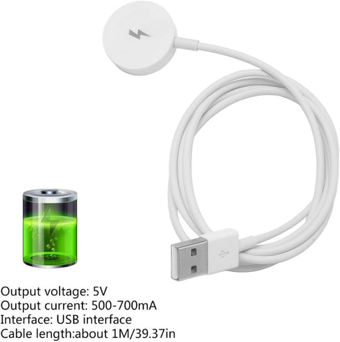Magnetic Smart Watch Charger for Fossil 1 2 3, Fast Charging Smartwatch Charging Cable Dock (White)