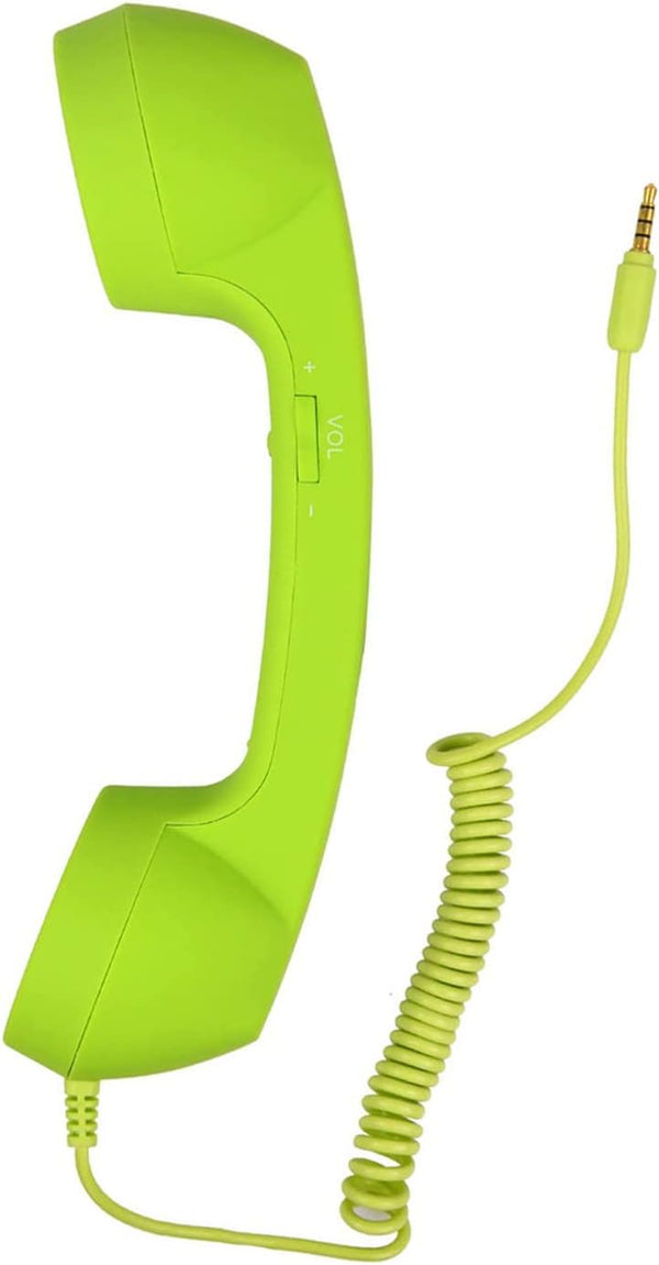 Retro 3.5mm Telephone Handset Cell Phone Receiver, Mic Microphone Speaker for iPhone, iPad, Mobile Phones, Cellphone,