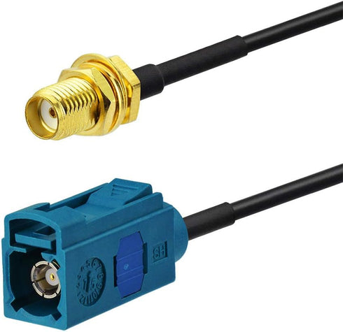Bingfu Fakra Z Female to SMA Female Vehicle Antenna Adapter Cable, 30cm for Car Stereo, GPS Navigation, FM AM Radio