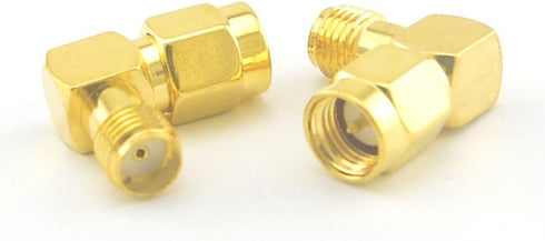 5pcs SMA Male to Female Right Angle 90-Degree Adapter, Gold Plated Contacts Pack of 5