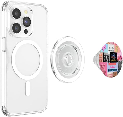 Pink Western Indie Cowgirl Aesthetic Yeehaw Howdy PopSockets MagSafe PopGrip for iPhone