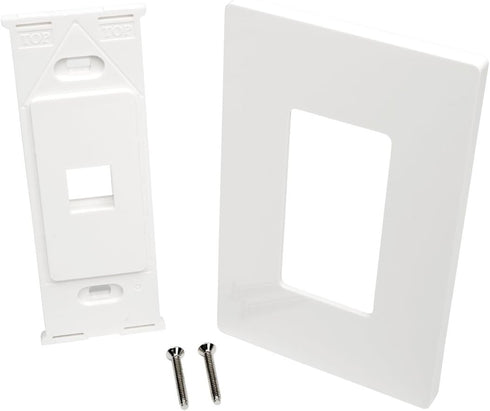 Tripp Lite Single-Gang 1-Port Universal Keystone Wall Plate, White for Cat5/6/6a, USB, HDMI