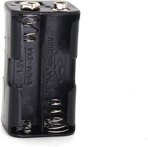 OLIREXD Two Layers AA Battery Holder Case with 9V I Type Standard Snap Clip Connector, Pack of 3