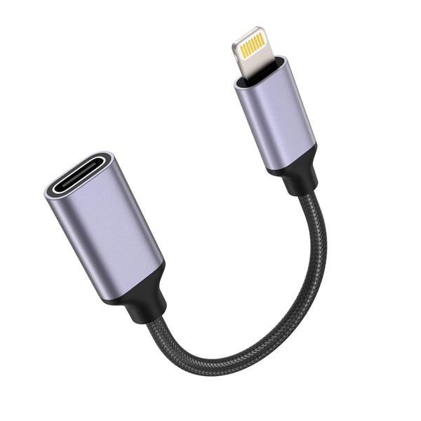 TechMatte USB C to Lightning Cable Adapter, 4 inch 27W PD Fast Charging Compatible with iPhone/iPad/AirPods, 1 Pack