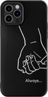 Black Matching Phone Cases compatible with - iPhone 14 Pro Max - 6.7 inch for Couples Holding Hands Cover Cute Always and Forever Shockproof Anniversary for Him Her Boyfriend Girlfriend Saying