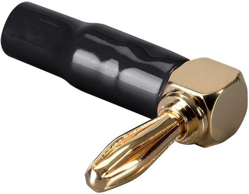 Monoprice 10 Pair Right Angle 24k Gold Plated Banana Speaker Wire Cable Screw Plug Connectors (121915)