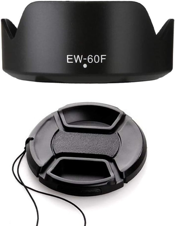 EW-60F Lens Hood & 55mm Lens Cap Compatible with Canon M50II M50 M100 Camera kit EF-M 18-150mm F3.5-6.3 Lens (1+1 Pack)