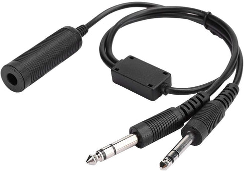Headset Adapter Cable - U174 Helicopter to General Aviation Headset Adapter with Dual GA Plugs