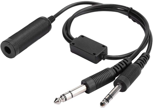 Headset Adapter Cable - U174 Helicopter to General Aviation Headset Adapter with Dual GA Plugs